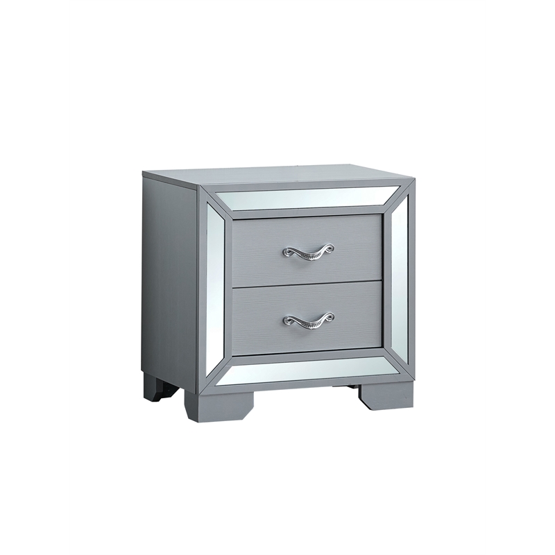 Glory Furniture Murry G004800-N Contemporary Nightstand  Silver