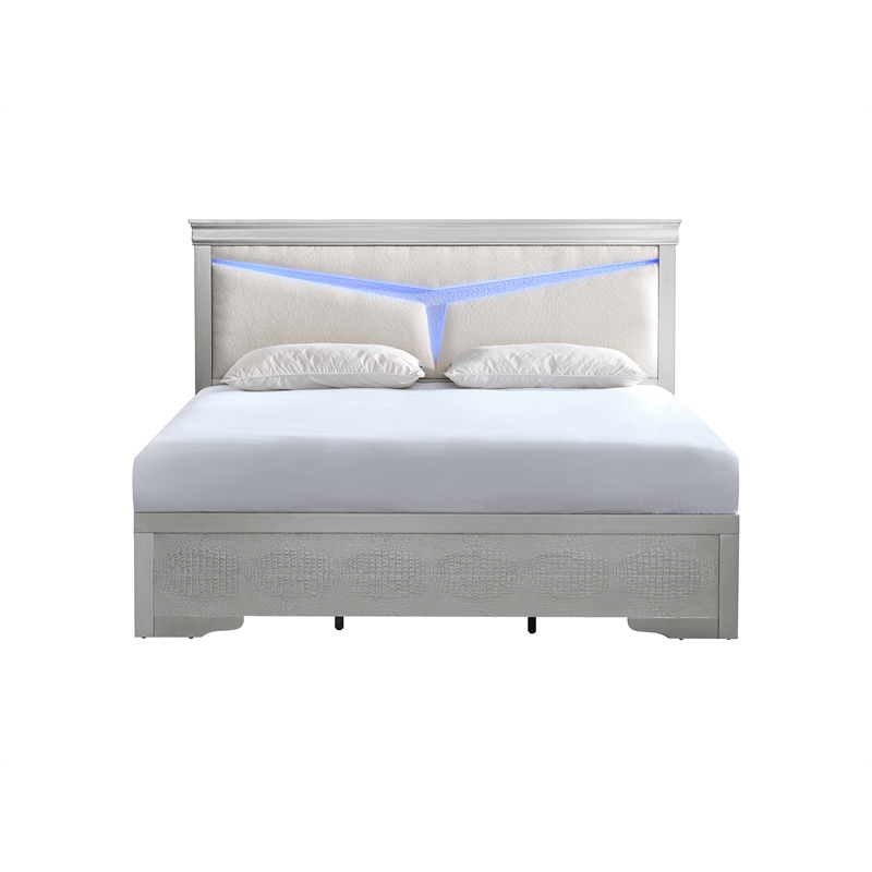 Glory Furniture Lorana G6500G-KB5 King  Bed  Silver Champagne
