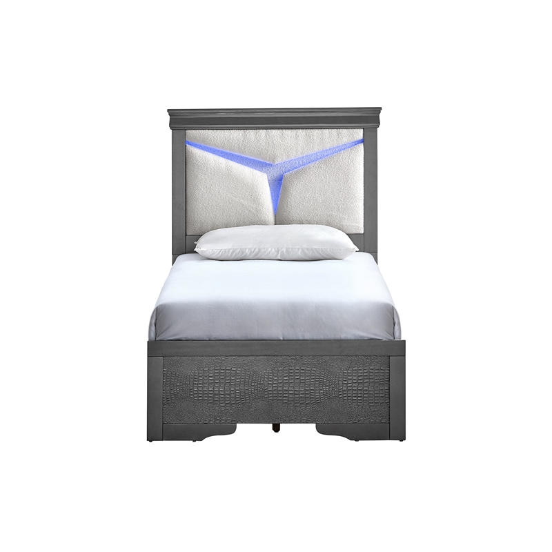 Glory Furniture Lorana G6502G-TB5 Twin Bed  Gunmetal Gray