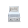 Glory Furniture Lorana Faux Leather Upholstered Twin Storage Bed Sparkling White