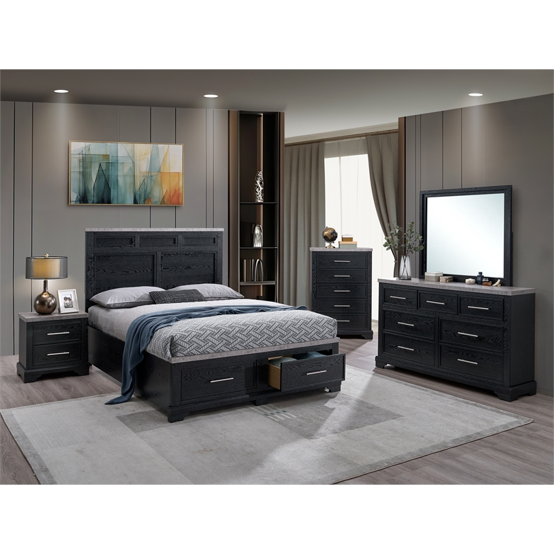 Glory Furniture Grande Queen Bed in Black