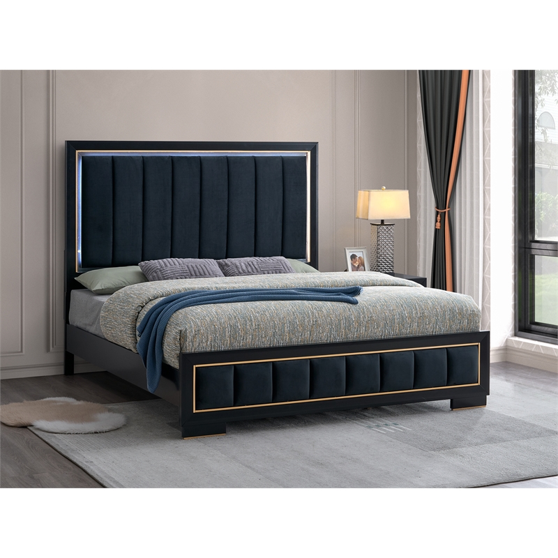 Glory Furniture Kramer G006900A-QB Queen Bed  Black Gold