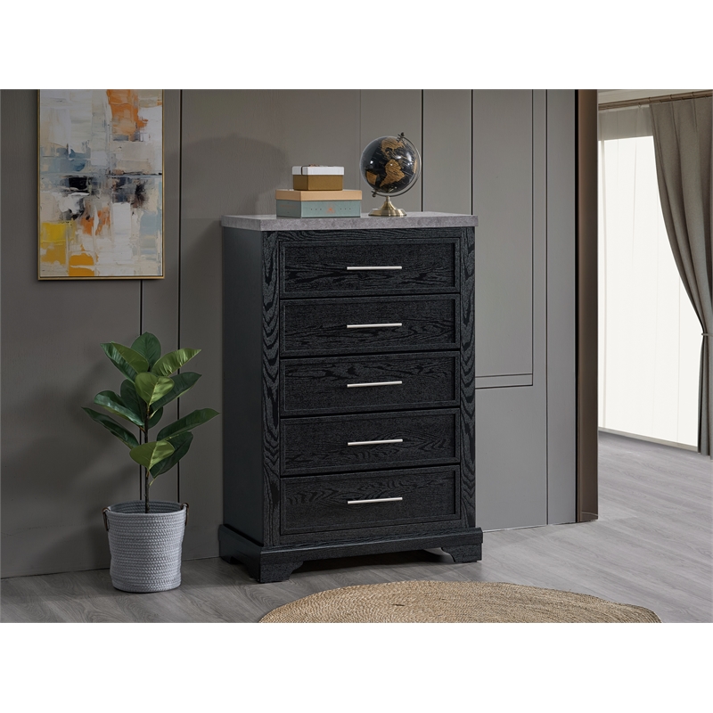 Glory Furniture Grande G003500-CH Chest  Black with Gray Top