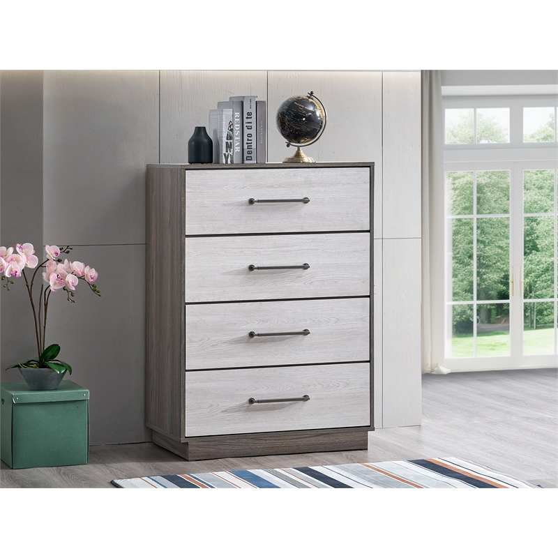 Glory Furniture Aberdeen G02500-CH Chest 4 Drawer Gray/Oak
