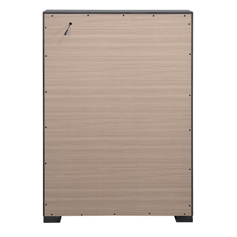 Glory Furniture Wave 5-Drawers Wood Bedroom Chest in Wenge