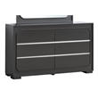 Glory Furniture Wave 6-Drawers Wood Bedroom Dresser in Wenge