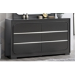 Glory Furniture Wave 6-Drawers Wood Bedroom Dresser in Wenge