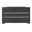 Glory Furniture Wave 6-Drawers Wood Bedroom Dresser in Wenge