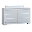 Glory Furniture Milan 6-Drawers Wood Bedroom Dresser in White