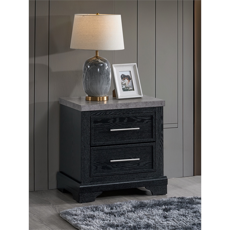 Glory Furniture Grande G003500-N Nightstand  Black and Gray