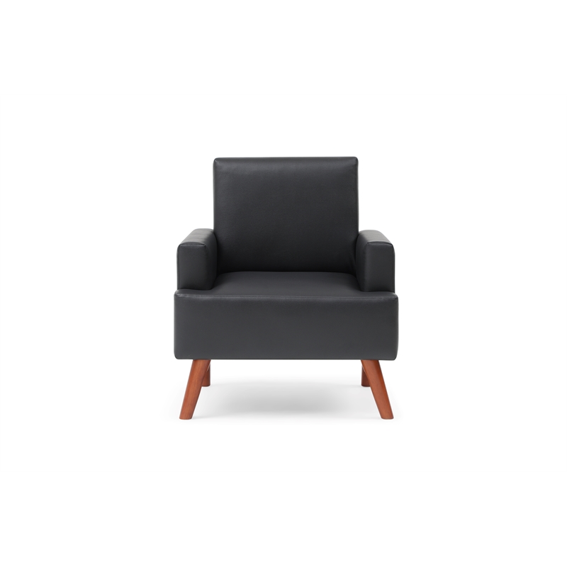 Glory Furniture Ventura Faux Leather Accent Chair in Black