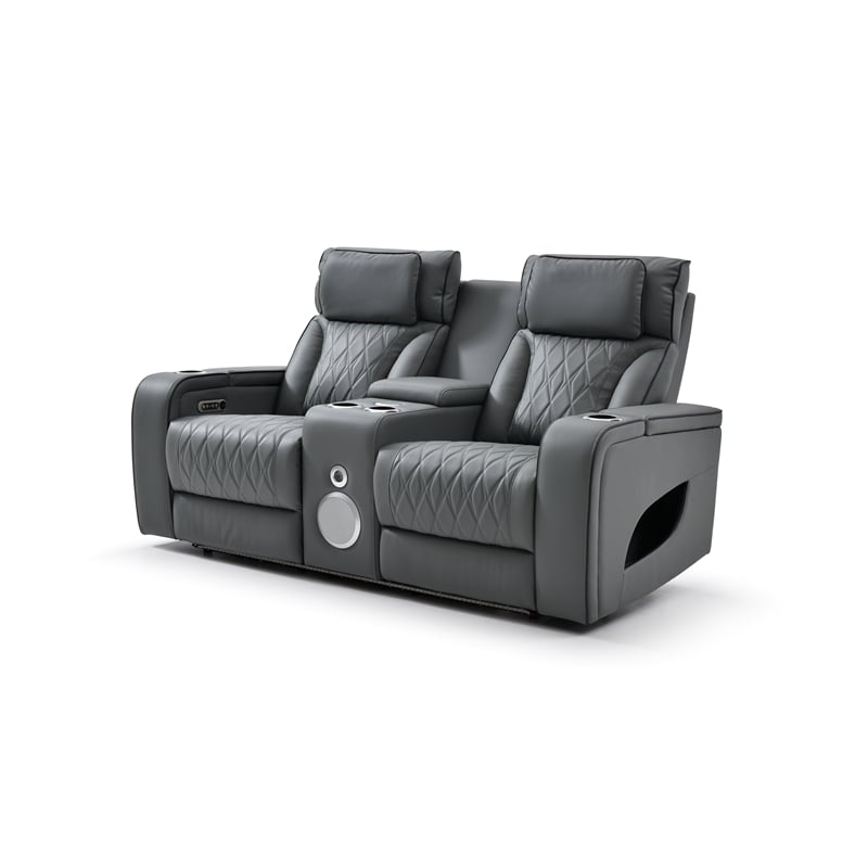 Glory Furniture Lumin Reclining Loveseat In Gray