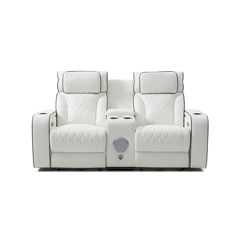Glory Furniture Lumin Reclining Loveseat In White