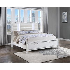 Glory Furniture Genoa King Bed in Sparkling White