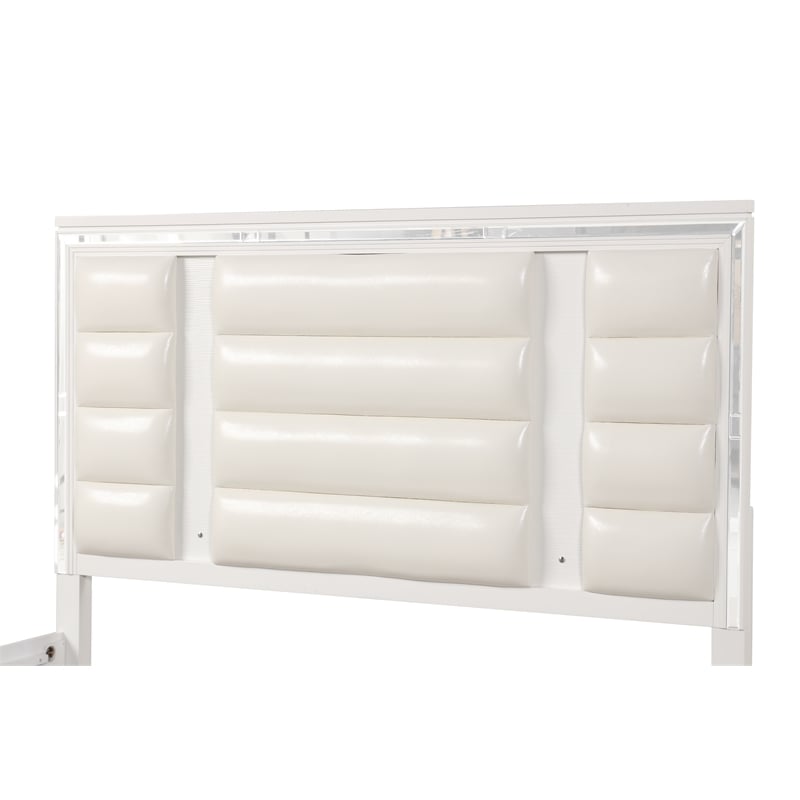 Glory Furniture Genoa Queen Bed in Sparkling White
