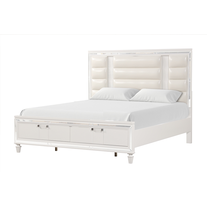 Glory Furniture Genoa Queen Bed in Sparkling White