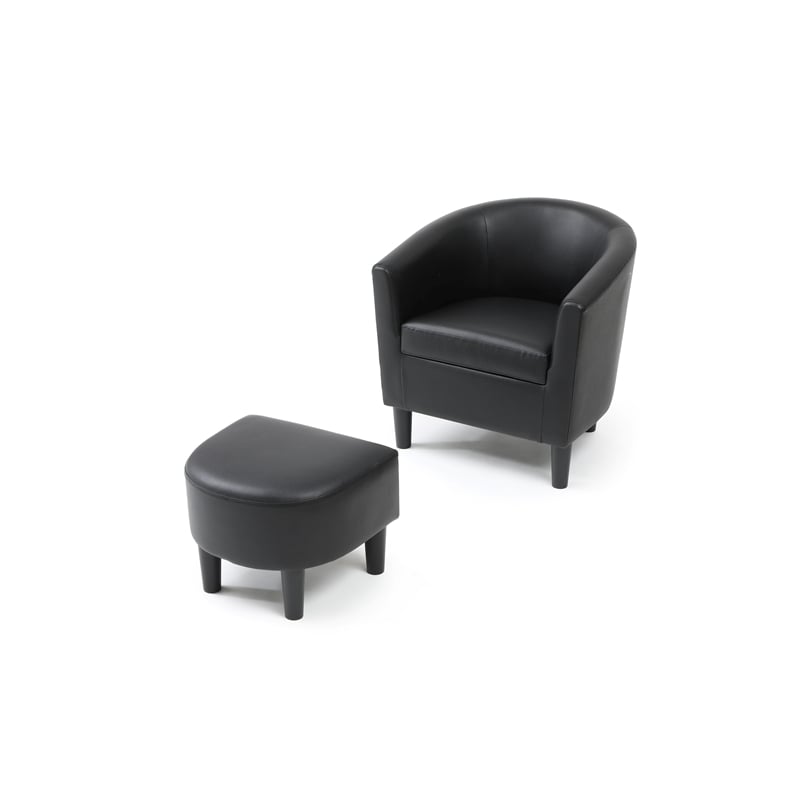 Glory Furniture Salem G00200-C Chair+Ottoman Black