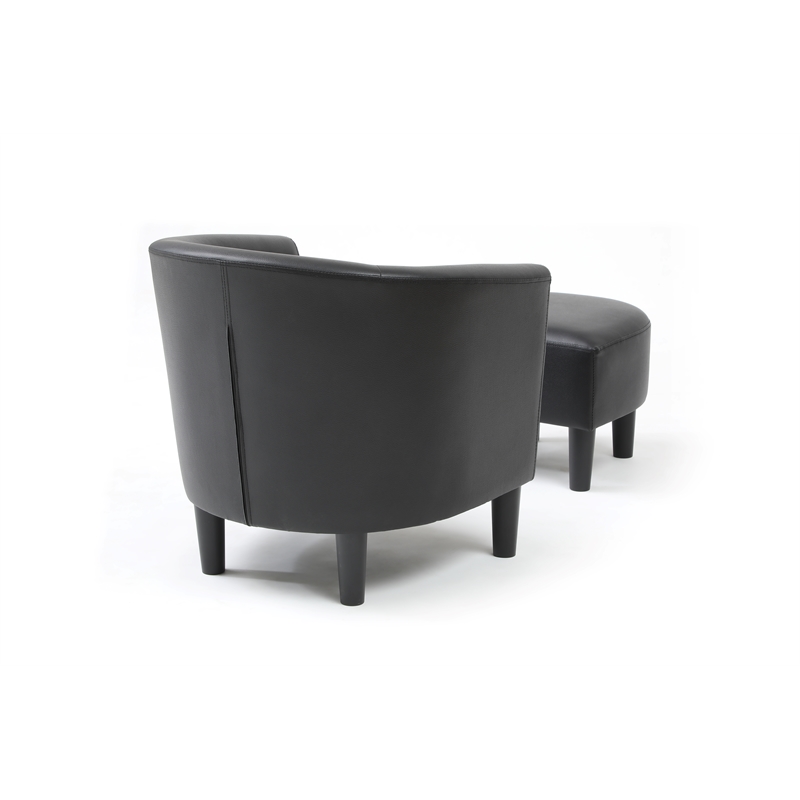 Glory Furniture Salem G00200-C Chair+Ottoman Black