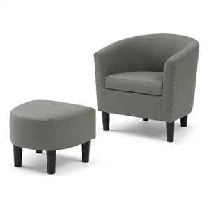 Glory Furniture Salem G00201-C Chair+Ottoman Gray