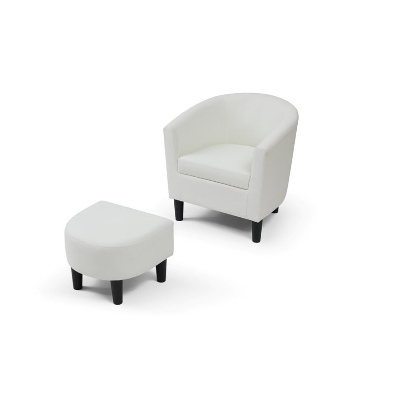 Glory Furniture Salem G00202-C Chair+Ottoman White