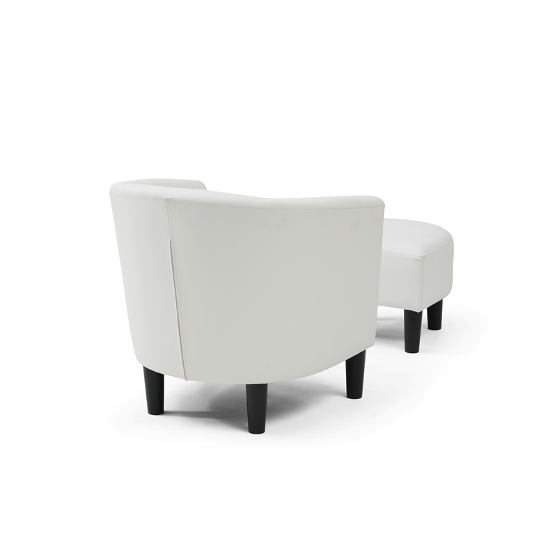 Glory Furniture Salem G00202-C Chair+Ottoman White