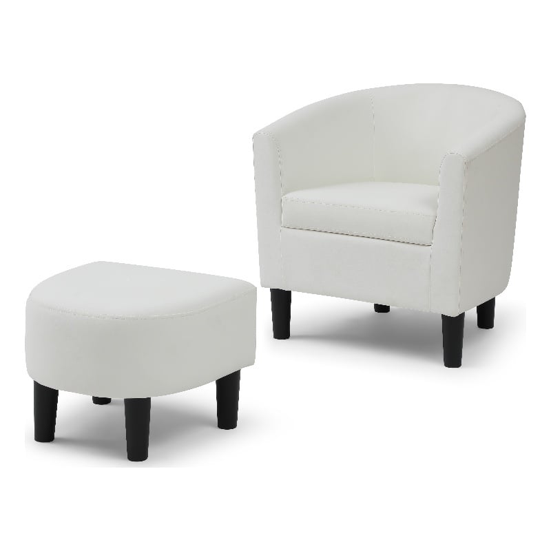 Glory Furniture Salem G00202-C Chair+Ottoman White