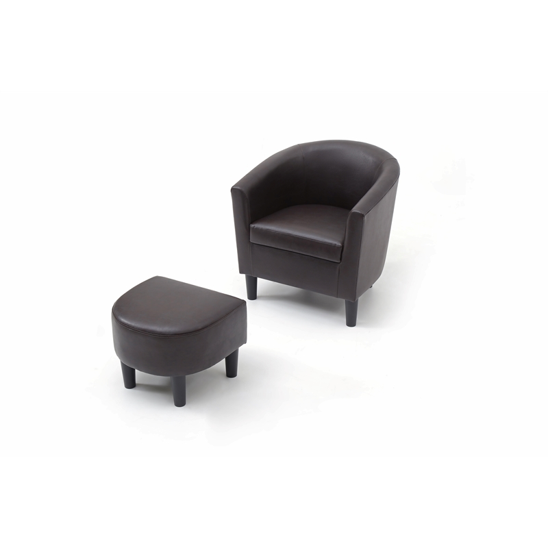 Glory Furniture Salem G00203-C Chair+Ottoman Dark Brown