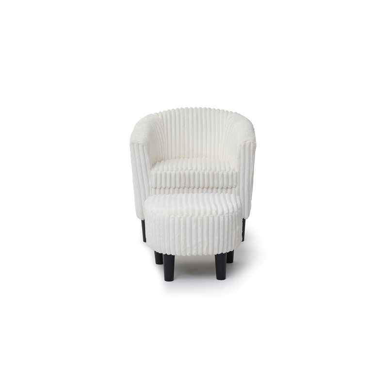 Glory Furniture Salem G00205-C Chair+Ottoman White