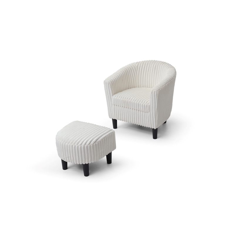 Glory Furniture Salem G00205-C Chair+Ottoman White