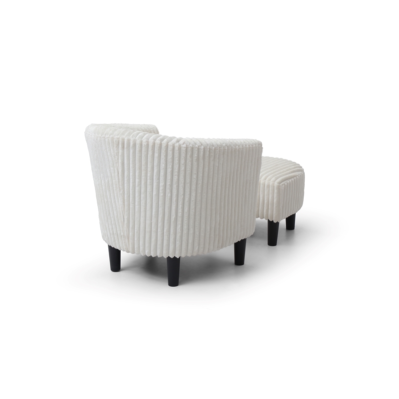Glory Furniture Salem G00205-C Chair+Ottoman White