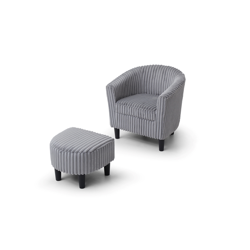Glory Furniture Salem G00206-C Chair+Ottoman Gray