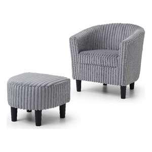 Glory Furniture Salem G00206-C Chair+Ottoman Gray