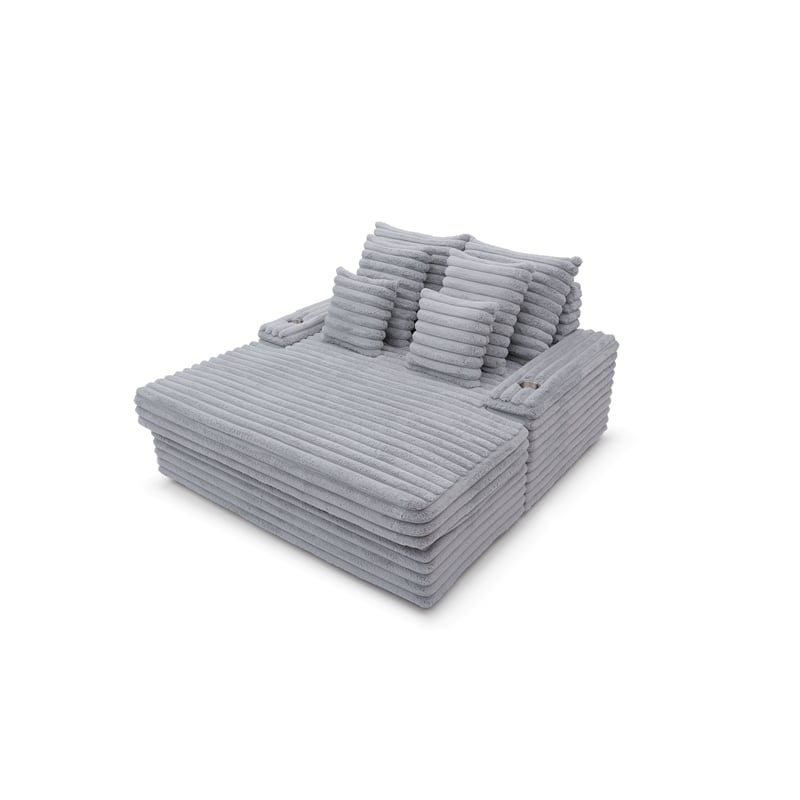 Glory Furniture Oasis G00613-C Teddy Fabric Chair in Gray