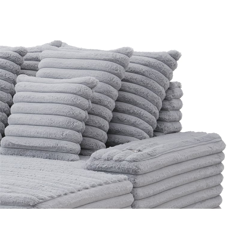 Glory Furniture Oasis G00613-C Teddy Fabric Chair in Gray
