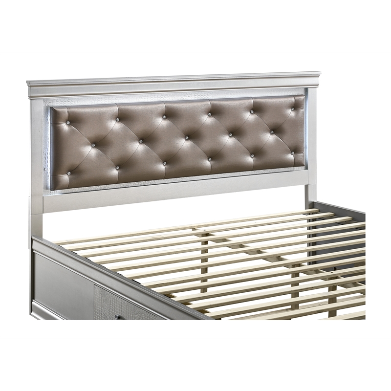 Glory Furniture Lorana G6500D-KSB2 King Bed in Silver Champagne