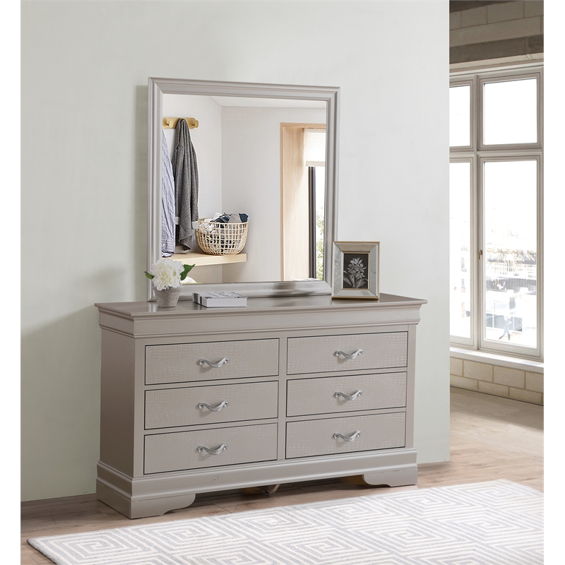 Glory Furniture Lorana G6500D-KSB2 King Bed in Silver Champagne