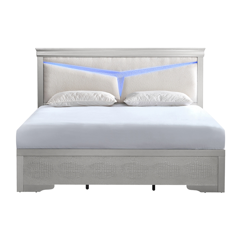 Glory Furniture Lorana G6500F-QSB Queen Bed Silver Champagne