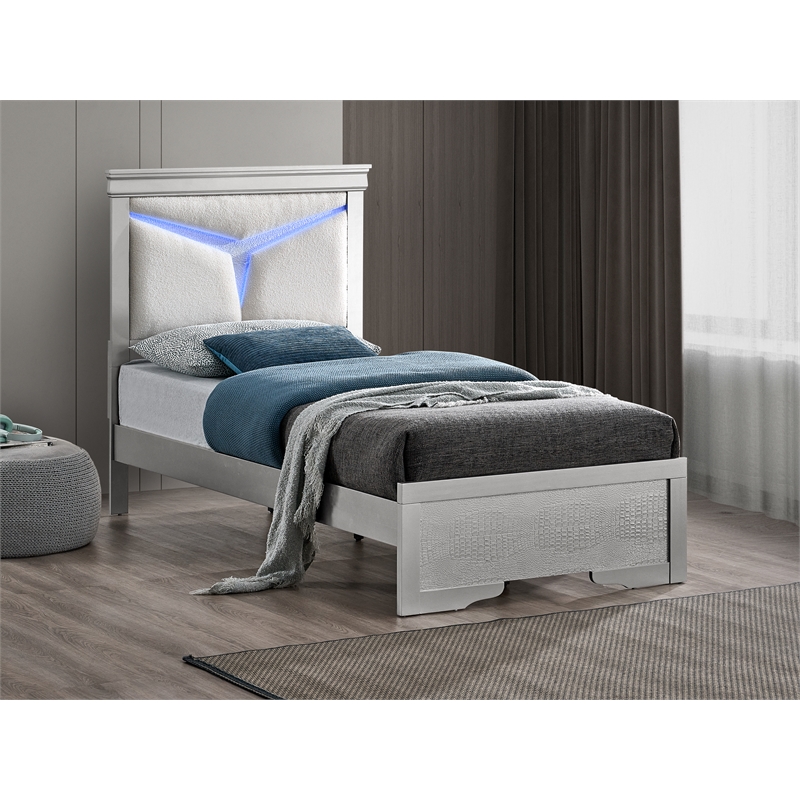 Glory Furniture Lorana G6500F-QSB Queen Bed Silver Champagne