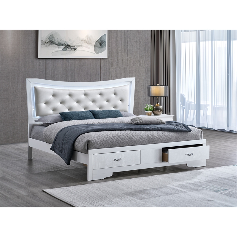 Glory Furniture Lorana G6590E-QSB4 Queen Bed Sparkling White