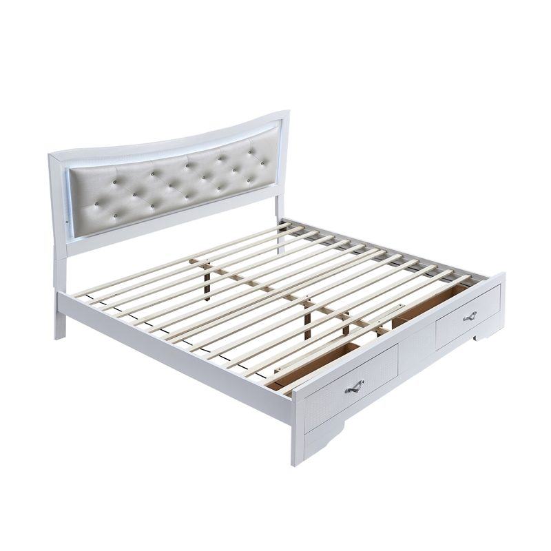 Glory Furniture Lorana G6590E-QSB4 Queen Bed Sparkling White