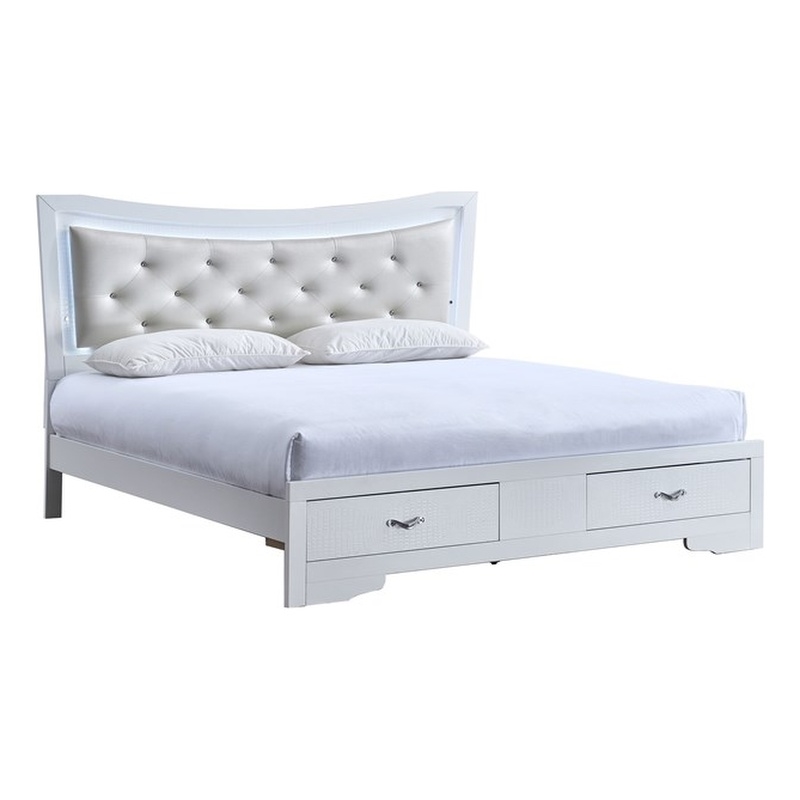 Glory Furniture Lorana G6590E-QSB4 Queen Bed Sparkling White