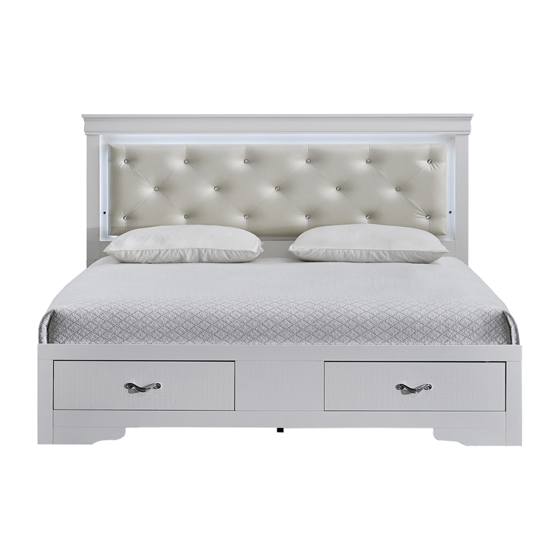 Glory Furniture Lorana G6590F-QSB Queen Bed Sparkling White
