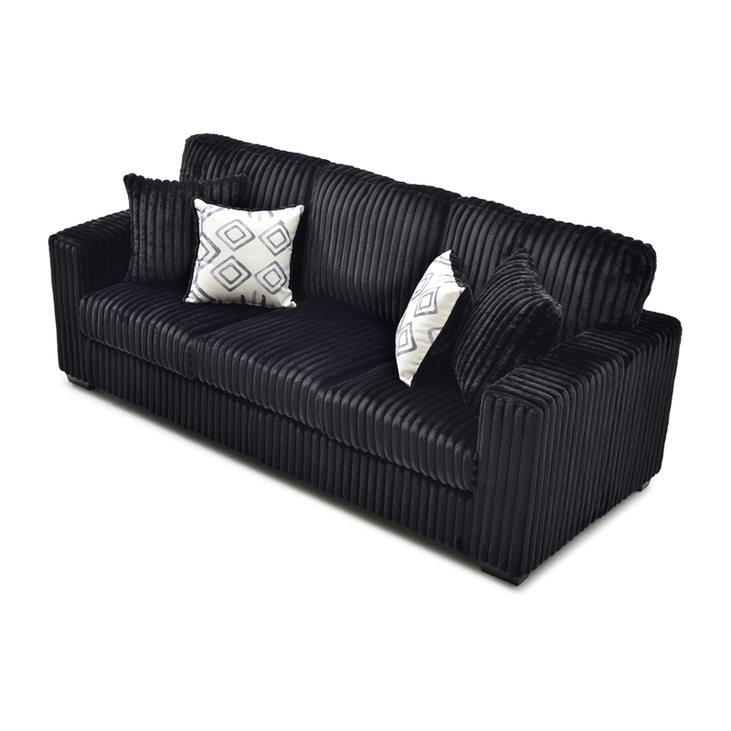 Glory Furniture Teddy G00183A-S Sofa Black Teddy Fabric