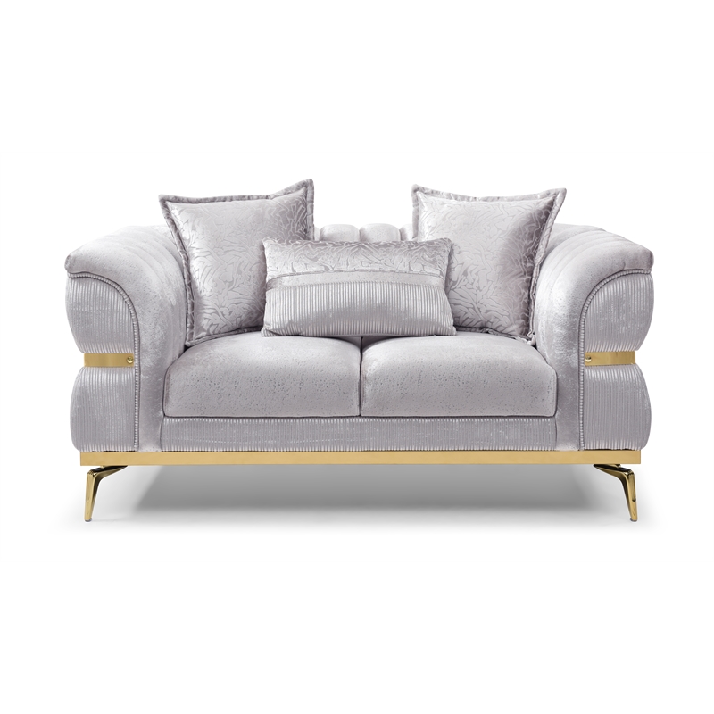 Glory Furniture Eaton G00244A-L Loveseat Shiny Silver