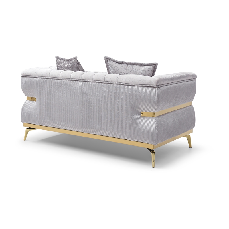 Glory Furniture Eaton G00244A-L Loveseat Shiny Silver