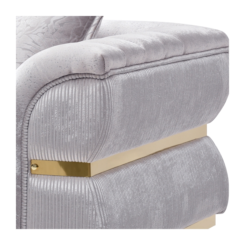 Glory Furniture Eaton G00244A-L Loveseat Shiny Silver