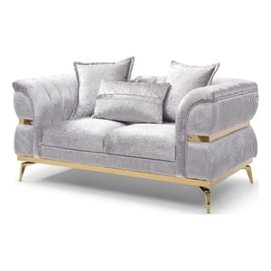 Glory Furniture Eaton G00244A-L Loveseat Shiny Silver