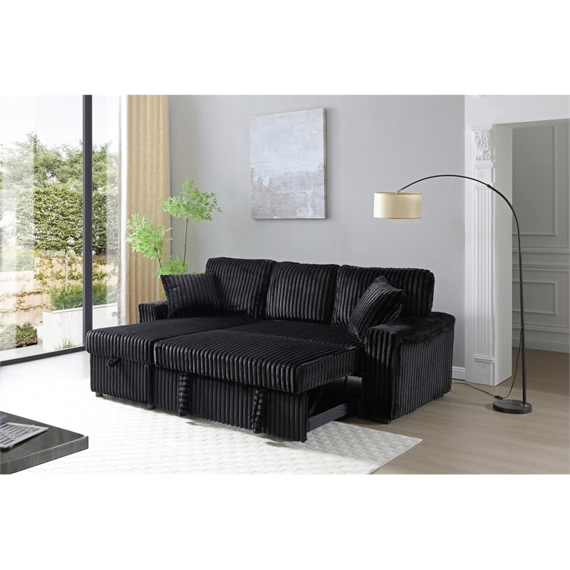 Glory Furniture Connie G00403-SCH Sofa Bed Chaise Black
