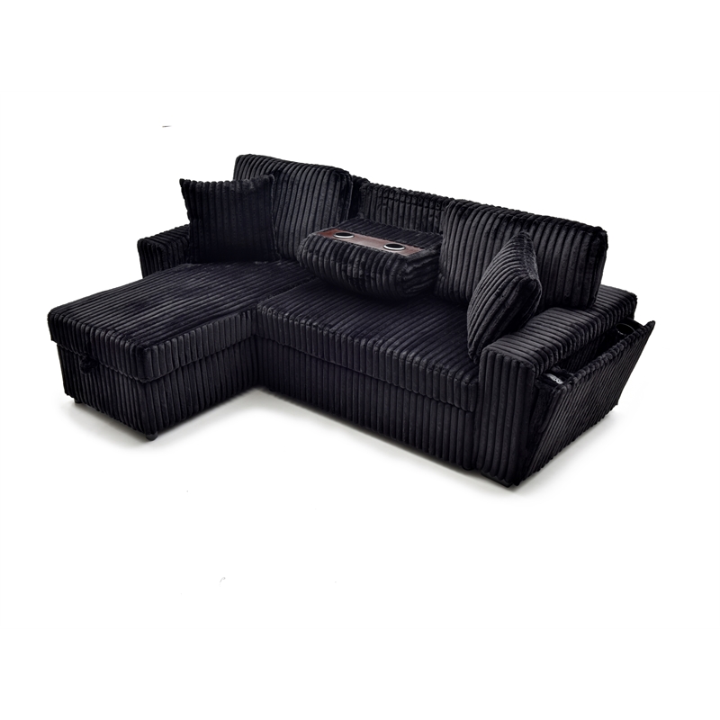 Glory Furniture Connie G00403-SCH Sofa Bed Chaise Black