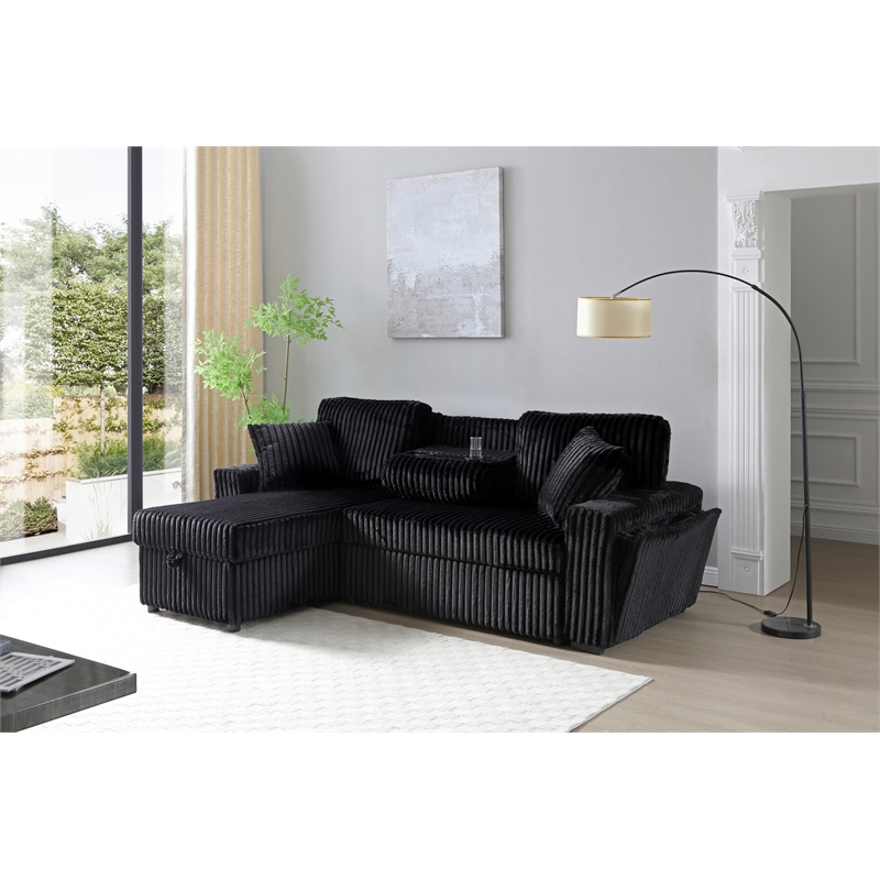 Glory Furniture Connie G00403-SCH Sofa Bed Chaise Black